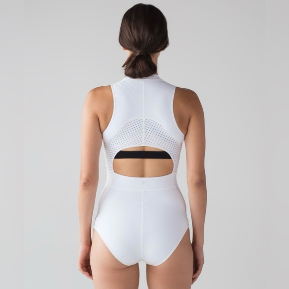Lululemon Wild Abandon One Piece Swimsuit – White Zipper – Size 8 - Picture 4 of 10
